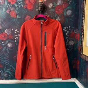 Koppen orangey rust and Black Softshell Jacket